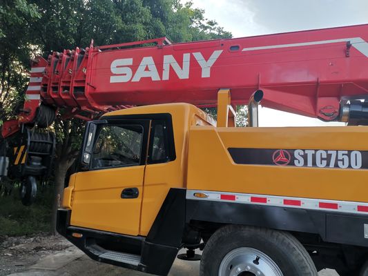 Φθηνό SANY 75 τόνων STC750 Χρησιμοποιούμενο υδραυλικό κινητό γερανό φορτηγού με αρχικό κινητήρα