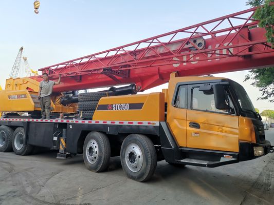 Φθηνό SANY 75 τόνων STC750 Χρησιμοποιούμενο υδραυλικό κινητό γερανό φορτηγού με αρχικό κινητήρα