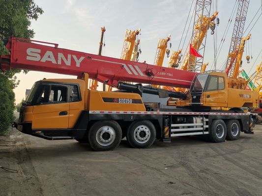 Φθηνό SANY 75 τόνων STC750 Χρησιμοποιούμενο υδραυλικό κινητό γερανό φορτηγού με αρχικό κινητήρα
