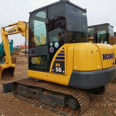 Λιγότερες ώρες Komatsu Pc56-7 Χρησιμοποιούμενος εξορυκτής στη Σαγκάη με και αρχική υδραυλική βαλβίδα