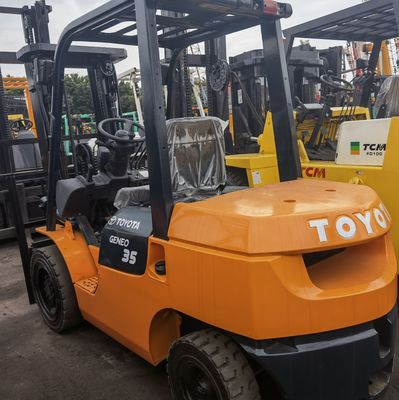 Αρχικό Ιαπωνικό Toyota FD35 3 τόνων Βενζινοκινητήρα Φορκοστάσιο με ρουτίνα μήκος Φορκοστάσιο