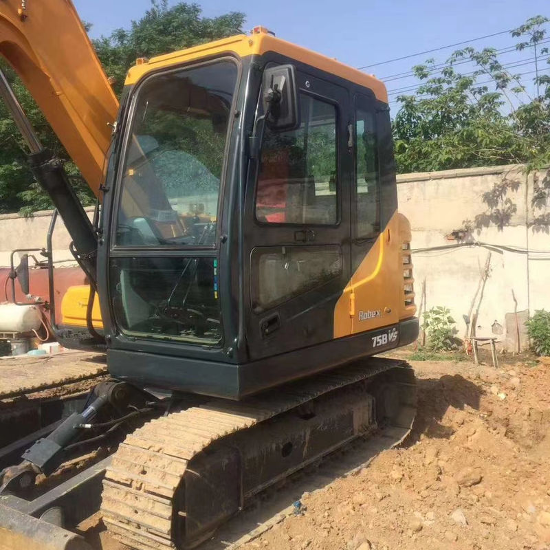4m3 χωρητικότητα κουβάς Μπουτίκ HYUNDAI 75 Excavator Crawler Χρησιμοποιούμενη κατασκευαστική μηχανή